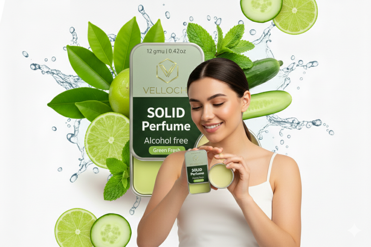 🌿 VELLOCCHI Solid Perfume – Green Fresh (Alcohol Free)