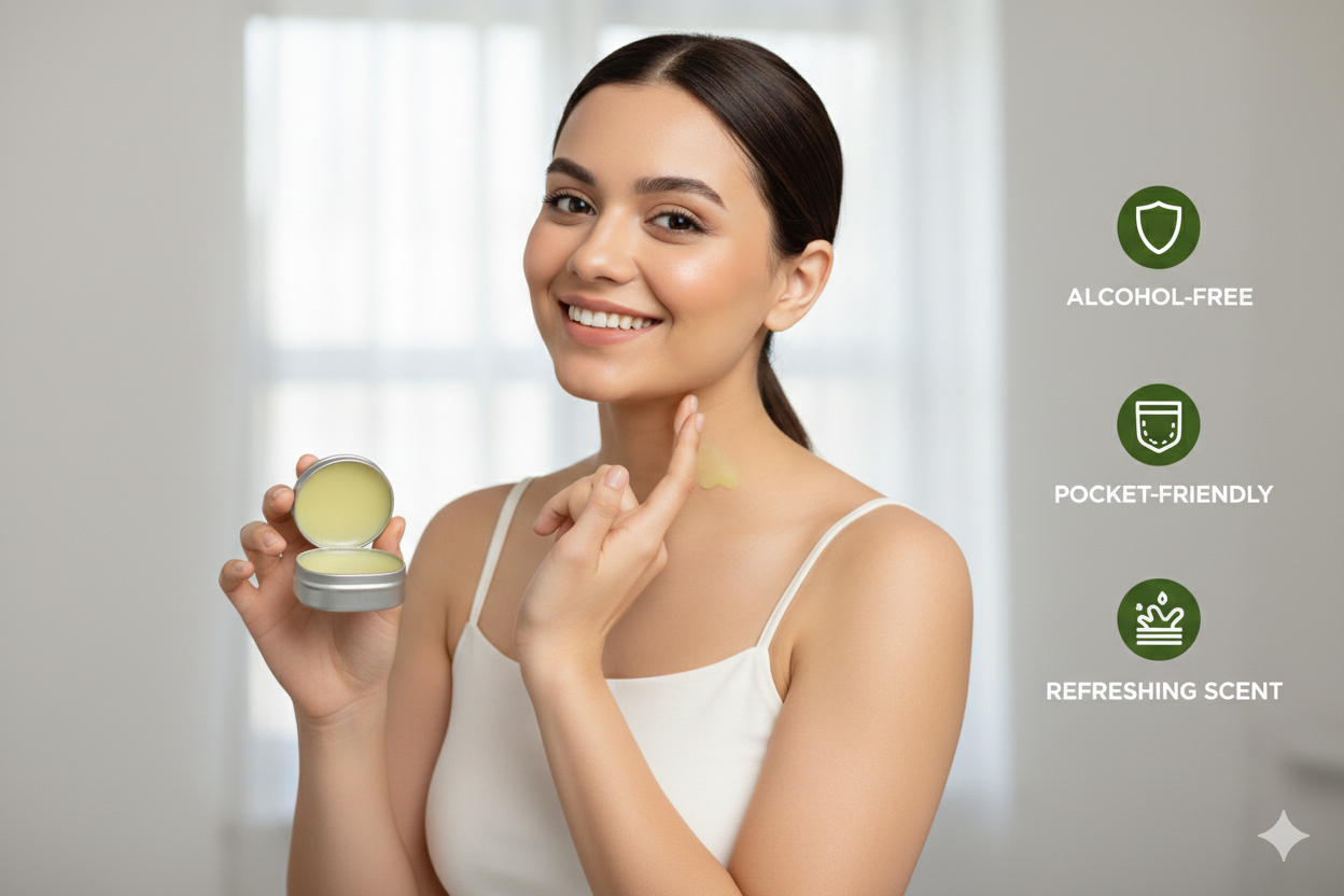🌿 VELLOCCHI Solid Perfume – Green Fresh (Alcohol Free)