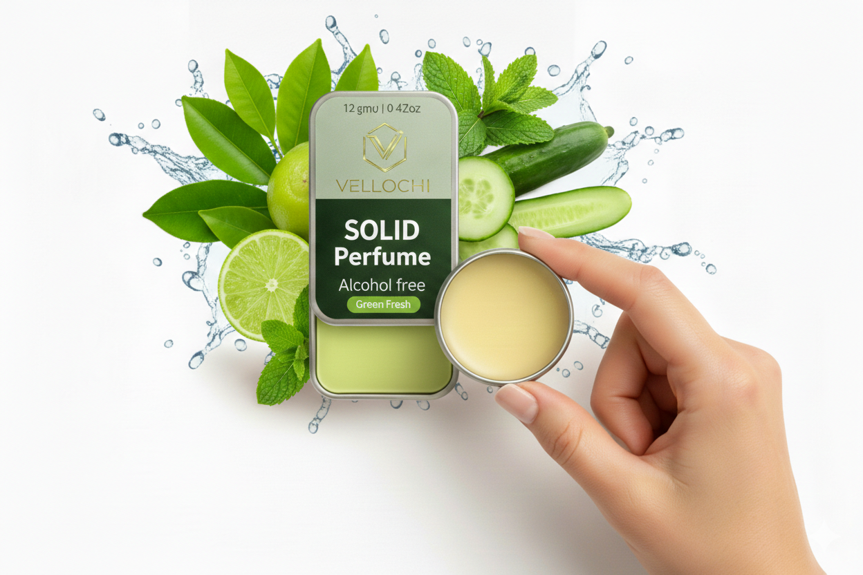 🌿 VELLOCCHI Solid Perfume – Green Fresh (Alcohol Free)